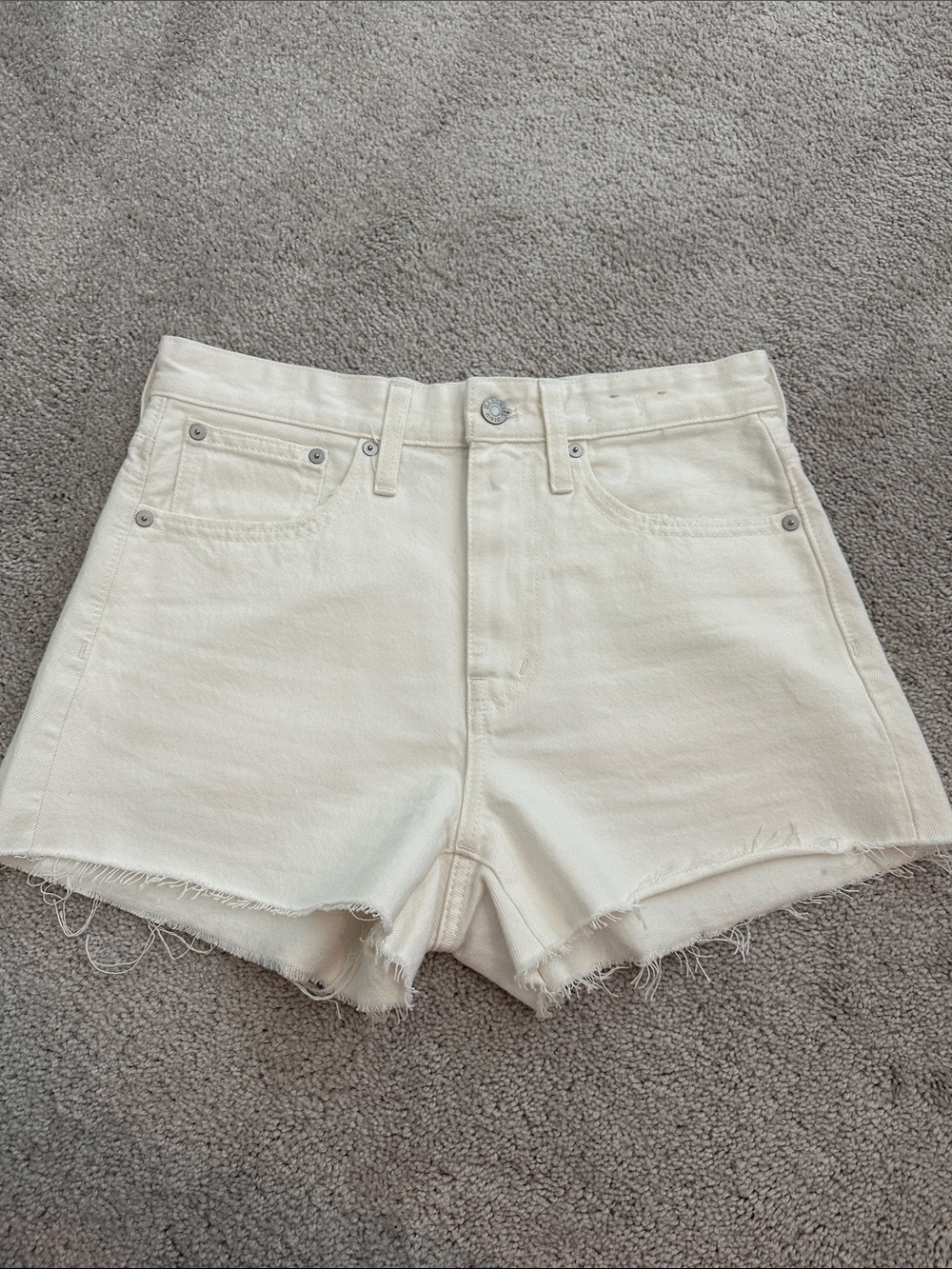 White madewell high waisted relaxed denim shorts